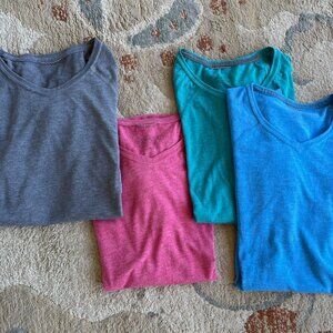 Patagonia Women’s Capilene T-Shirt Lot of Four Medium Red Blue Green Gray